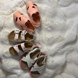 Kids Pink  Jordan sandal and White Sandals Bundle